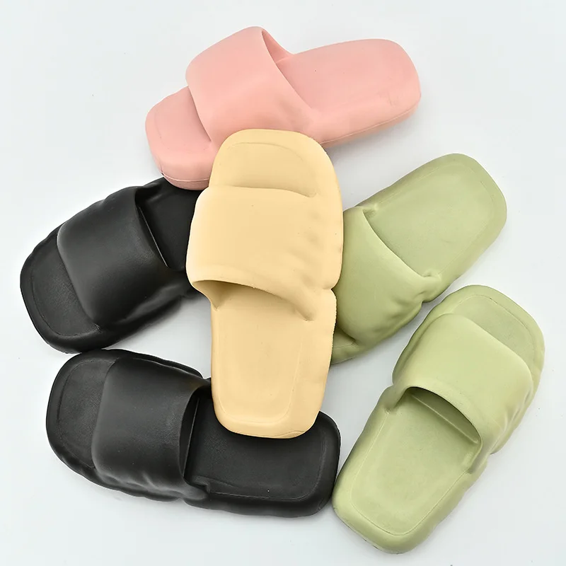 Thick Sole Bread Slippers Women's Summer Home Entity Bathroom Bathing Thick Bottom Couple Man Slipper Creative EVA Slippers