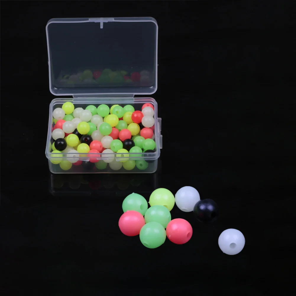 

100pcs/Box Round Stopper Fishing Bead Mixed Color Plastic Stopper Beads For Carp Rig Making Beads Lures Tackle Accessories