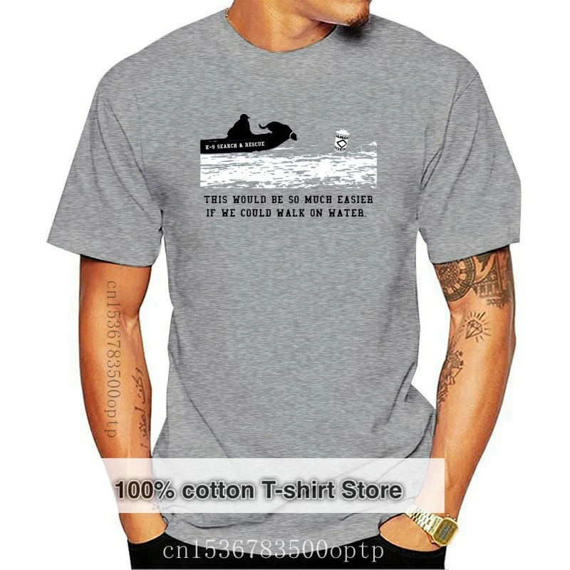 

Новинка 2019, модная повседневная мужская футболка, футболка с рисунком САР-поиск и спасение: HRD K9, с принтом лодки и трупа, ярко-голубого цвета