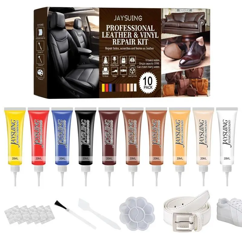 

Vinyl And Leather Repair Kit Leather Repair Paint Tool Leather Repair Filler Cream Kit Perfect Color Matching Super Easy