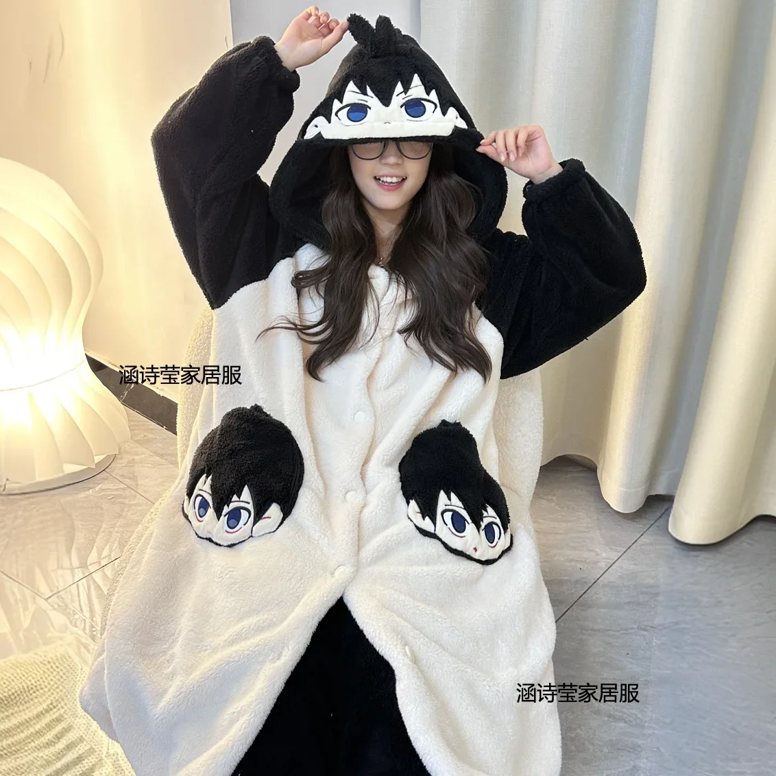 Ночной халат аниме Nagi Seishiro осенне-зимний утепленный брючный костюм из