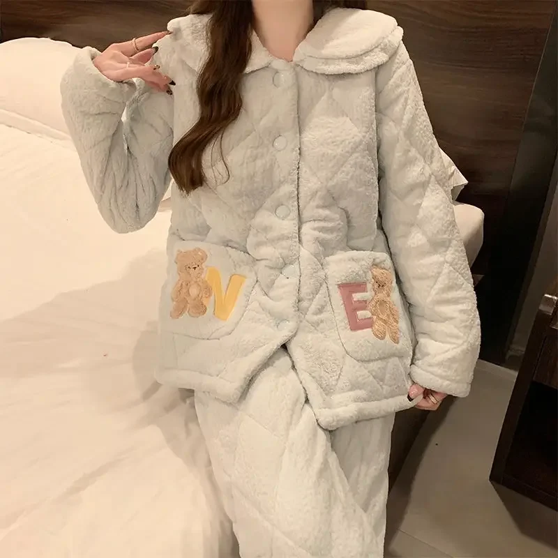 Милый розовый женский зимний новый сладкий плюс толстый размер Свободный теплый