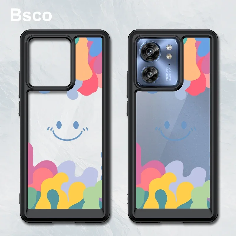 

Стильный Прозрачный жесткий акриловый чехол для телефона Motorola Edge 2023