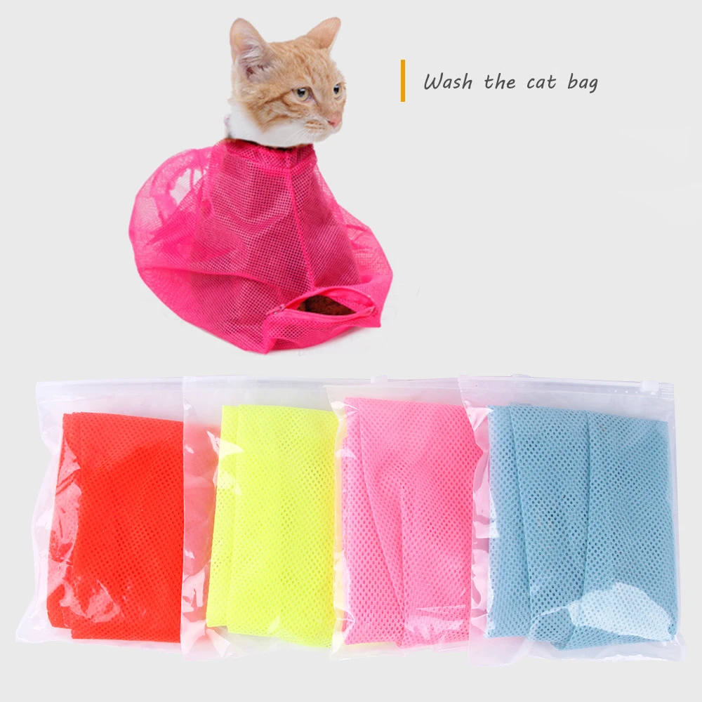 

Adjustable Cats Washing Bags For Pet Nail Trimming Injecting Anti Scratch Bite Restraint Mesh Cat Products Grooming Bathing Bags