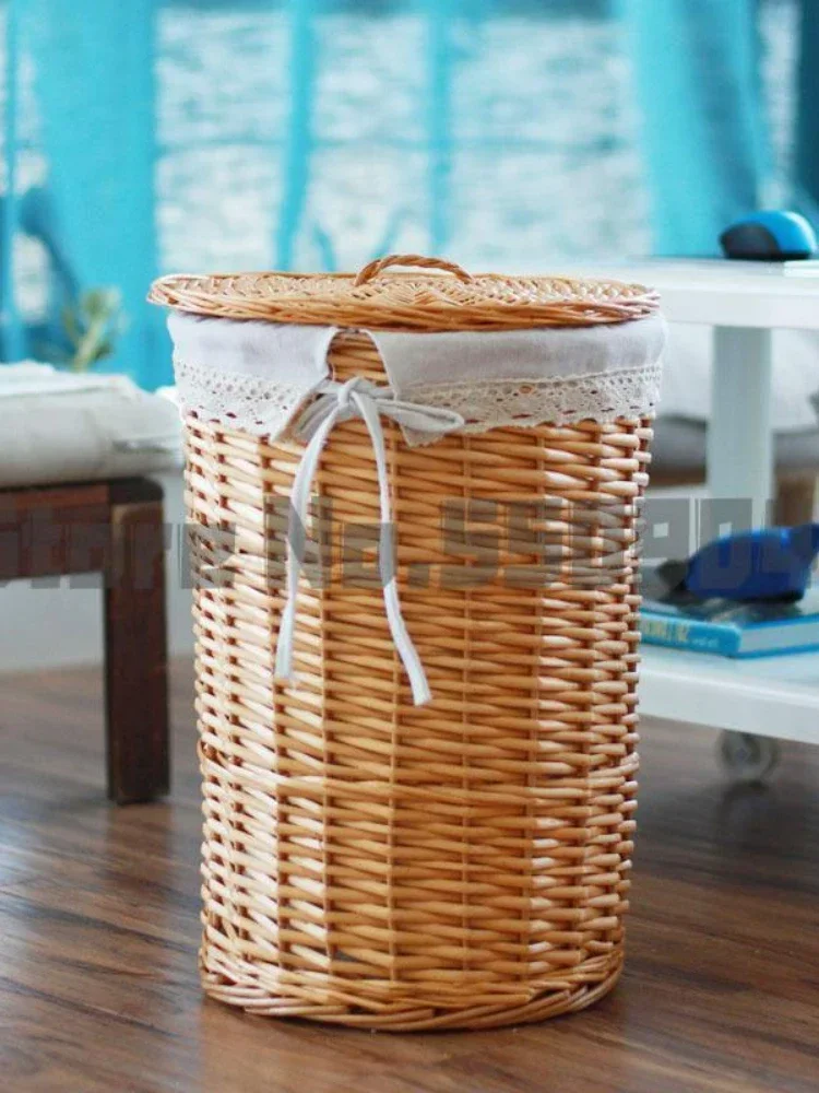 Корзина для хранения одежды большая емкость из ротанга пинцет и игрушек дома с