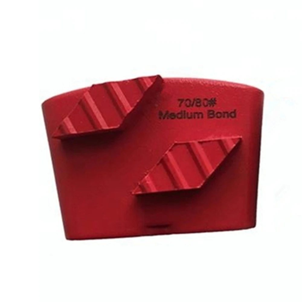 Фото Сегменты для шлифовки бетонных полов EZ80 Red Medium Bond, ромбовидные, с алмазным напылением, желтые, мягкие, для выравнивания бетона HTC №2