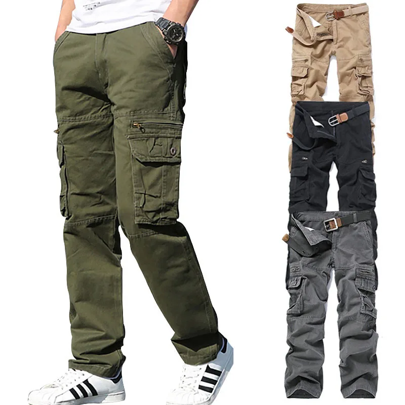 

Мужские повседневные брюки в европейском и американском стиле, с множеством карманов, мужские свободные камуфляжные рабочие брюки для весн...