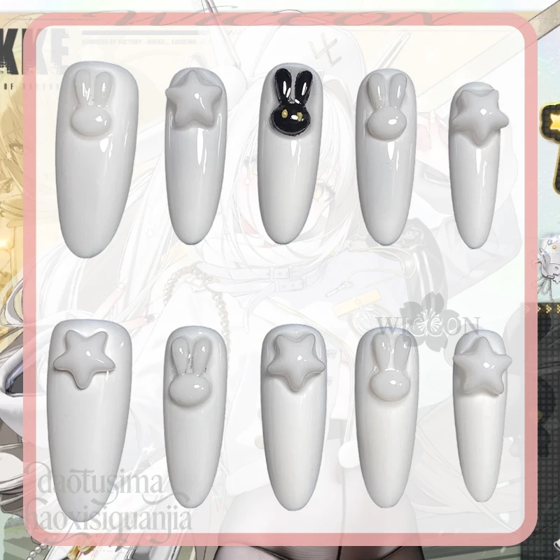Фото Накладные ногти Blanc Fortune Express в стиле аниме, аксессуар для ролевых игр Y2K Fashion Girls, реквизит для маникюра, косплей, игра Goddesss Game Victoryyy №2