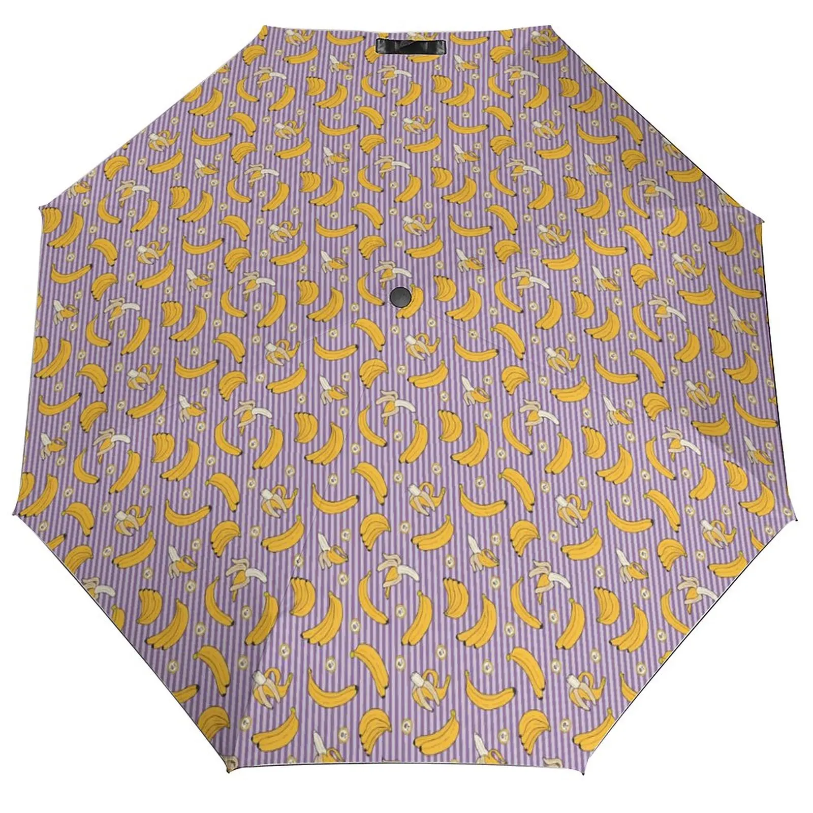 Банановый зонт в полоску с принтом фруктов милый портативный автомобильный от