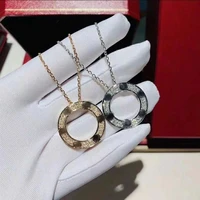 original designer luxury jewelry cart necklace female fashion charm inlaid full of diamonds love medal pendant holiday 11 gift