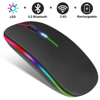 new wireless mouse rechargeable bluetooth mice computer office mouses led backlit ergonomic gaming mouse for laptops pc laptops