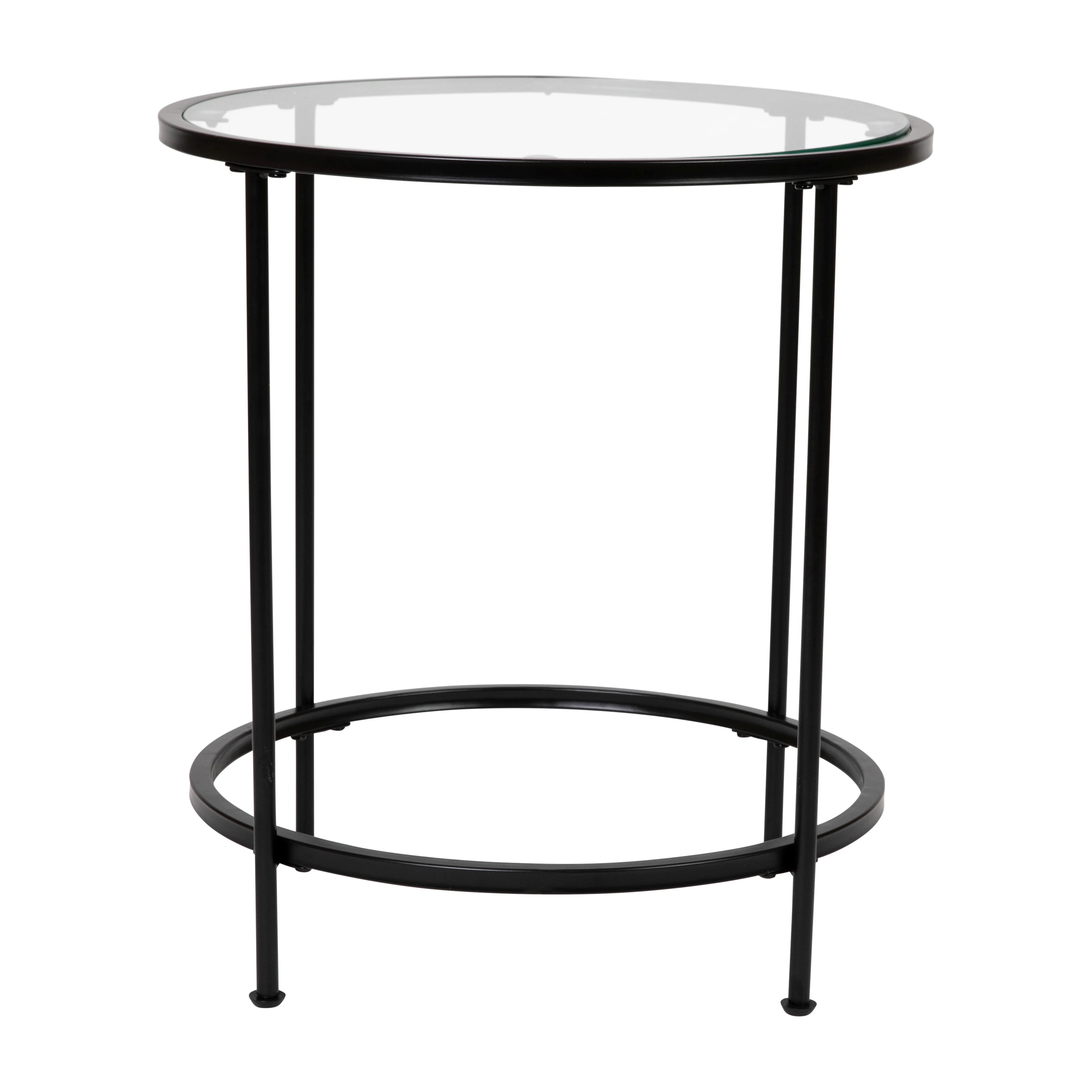 

Astoria Contemporary End Table, Clear/Matte Black