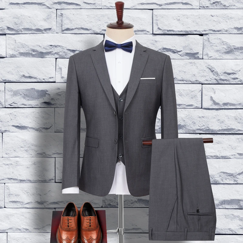 

Мужской темно-синий костюм (брюки большого размера), модный Серый Блейзер, облегающая деловая официальная одежда 8XL + мужские классические комплекты, большие размеры