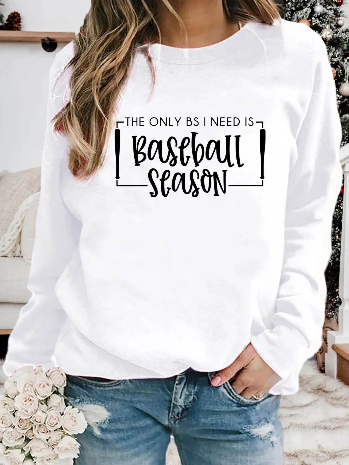 

Hatless The Only Bs I Need Is Baseball Season Print Student Outdoors Sleek Embellished Extended-arm