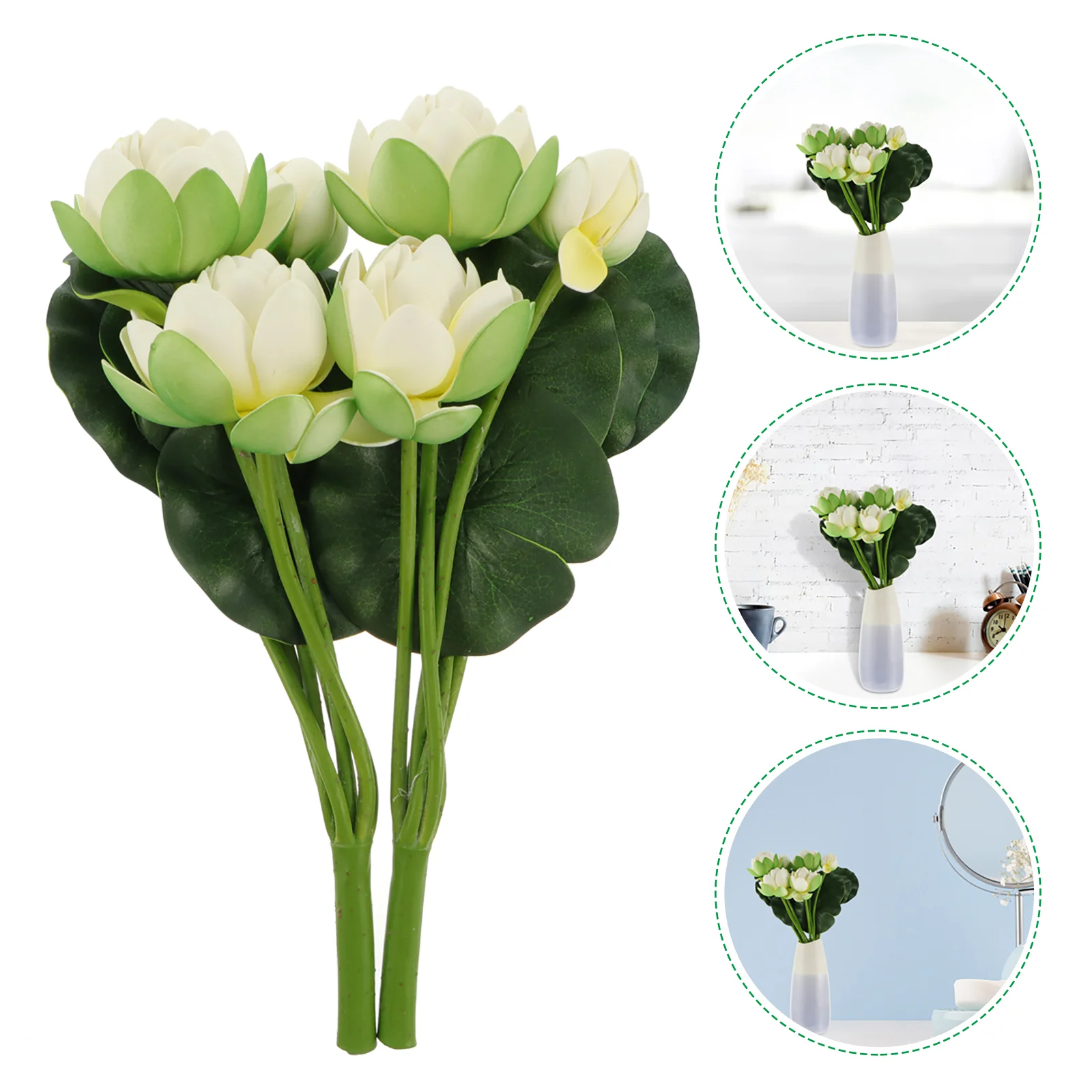 

Flower Lotus Artificial Fake Decoration Bouquet Wedding Flowersfaux Water Lily Arrangement Decor Pick Bouquets Branches