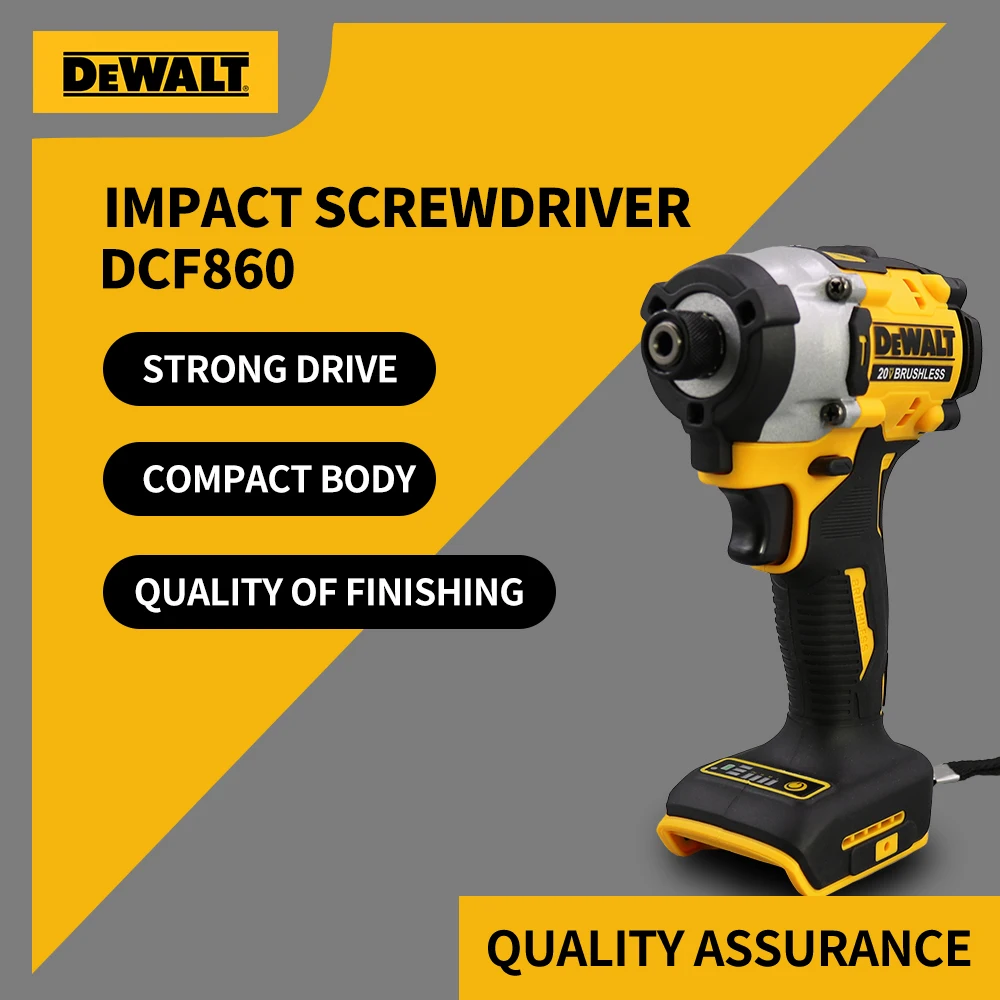 NOWOŚĆ DEWALT DCF860 282Nm 20V MAX LITHIuM ION Bezszczotkowa wiertarka udarowa Elektryczna elektryczna elektronarzędzie stolarskie