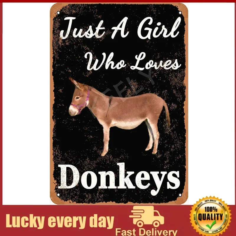 

Keely Just A Gril Who Loves Donkeys Metal Vintage Tin Sign Wall Decoration 12x8 inches for Cafe Bars Restaurants Pubs Man Cave