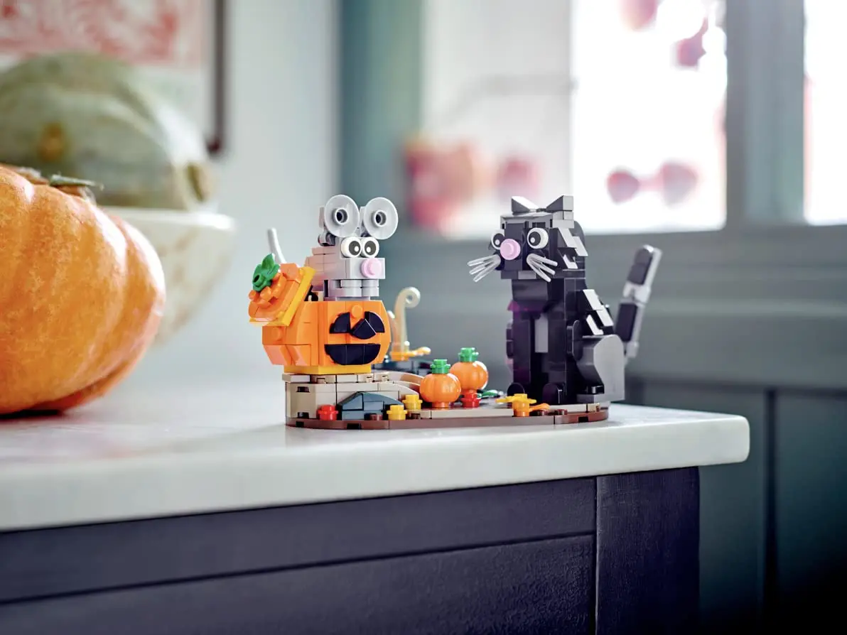 LEGO Хэллоуин Кот и мышь детские строительные блоки игрушки подарок для детей