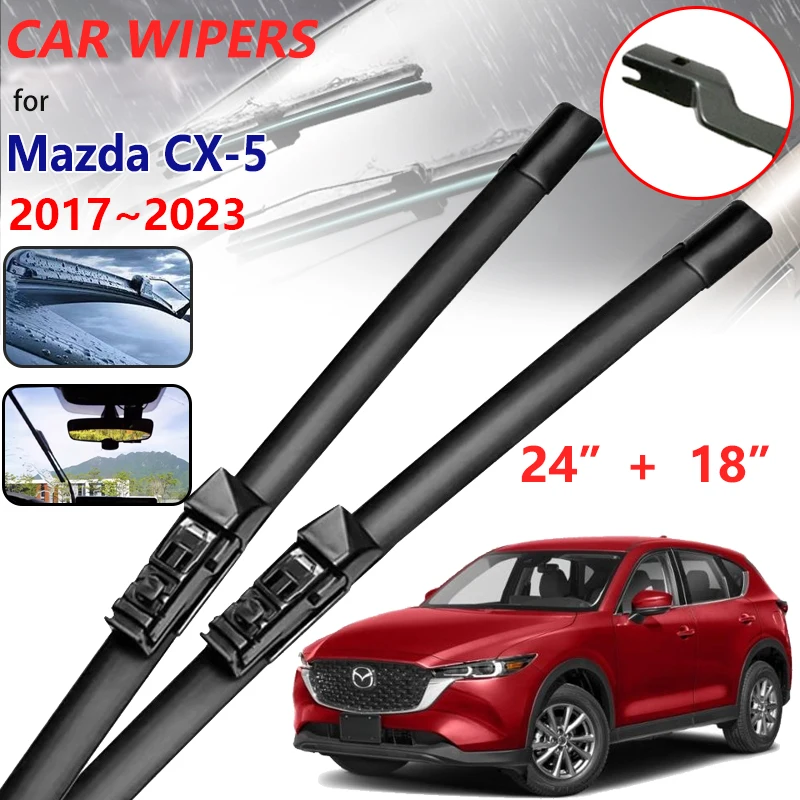 

2x Car Wiper Blades for Mazda CX-5 Accessories 2017~2023 CX5 CX 5 KF MK2 Front Rubber Windshield Wiper Window Cleaning 2022 2021