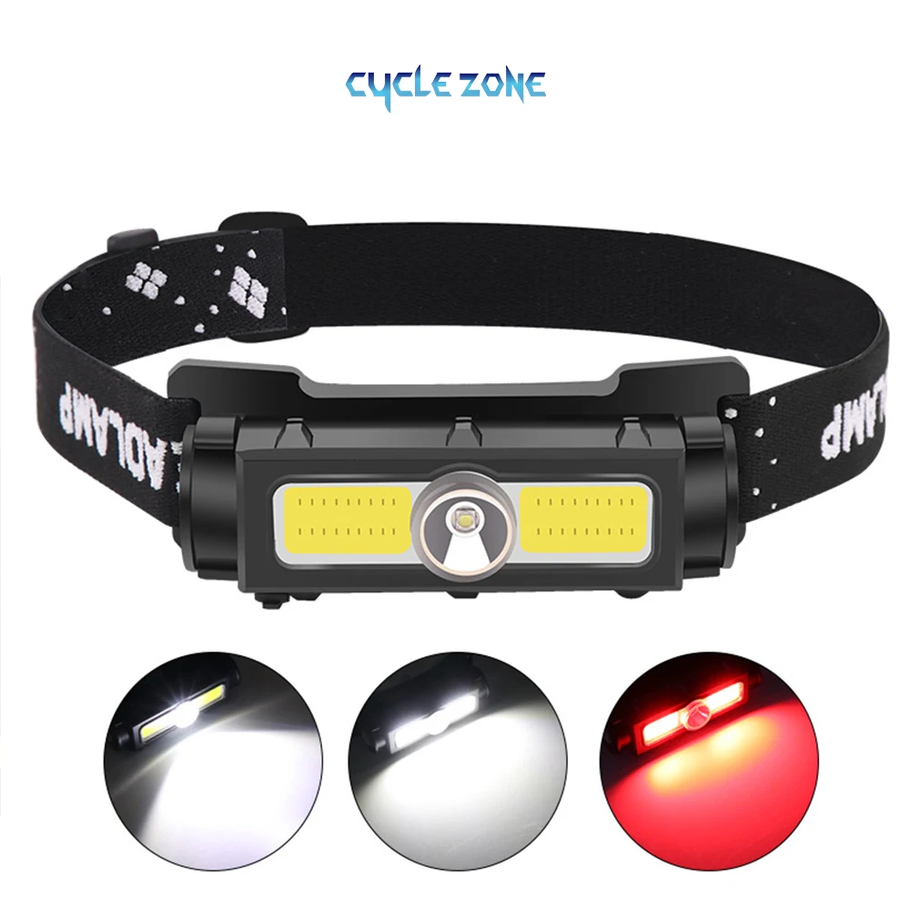 

Cycle Zone Outdoor New XPG+COB Head Torch USB Rechargeable Built-in Lithium led Split with Magnet Cover Camping Flood Headlamp