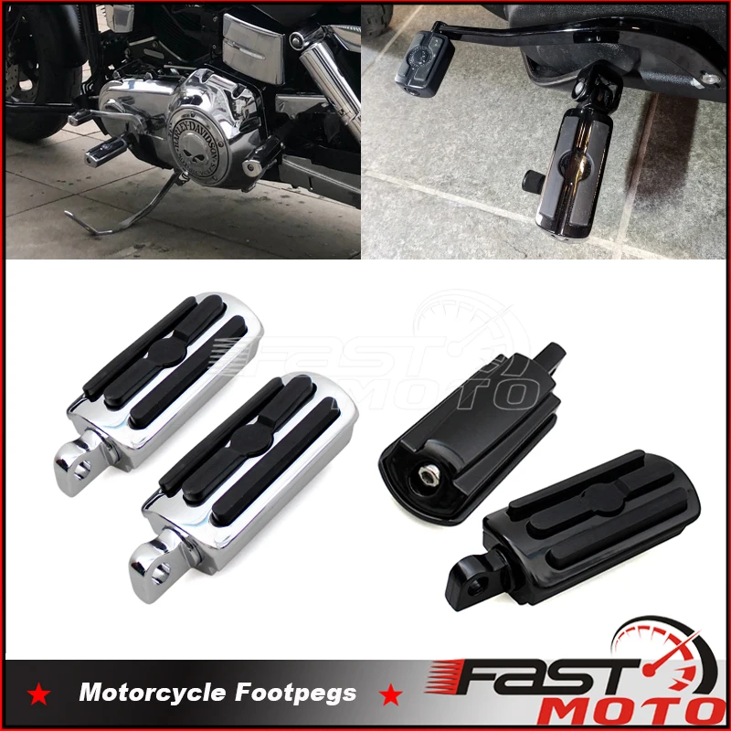 

Motorcycle Driver Footrest Pedals For Harley Touring Electra Glide FLHT Dyna Honda Steed 400 600 Passenger Foot Peg Male Mount