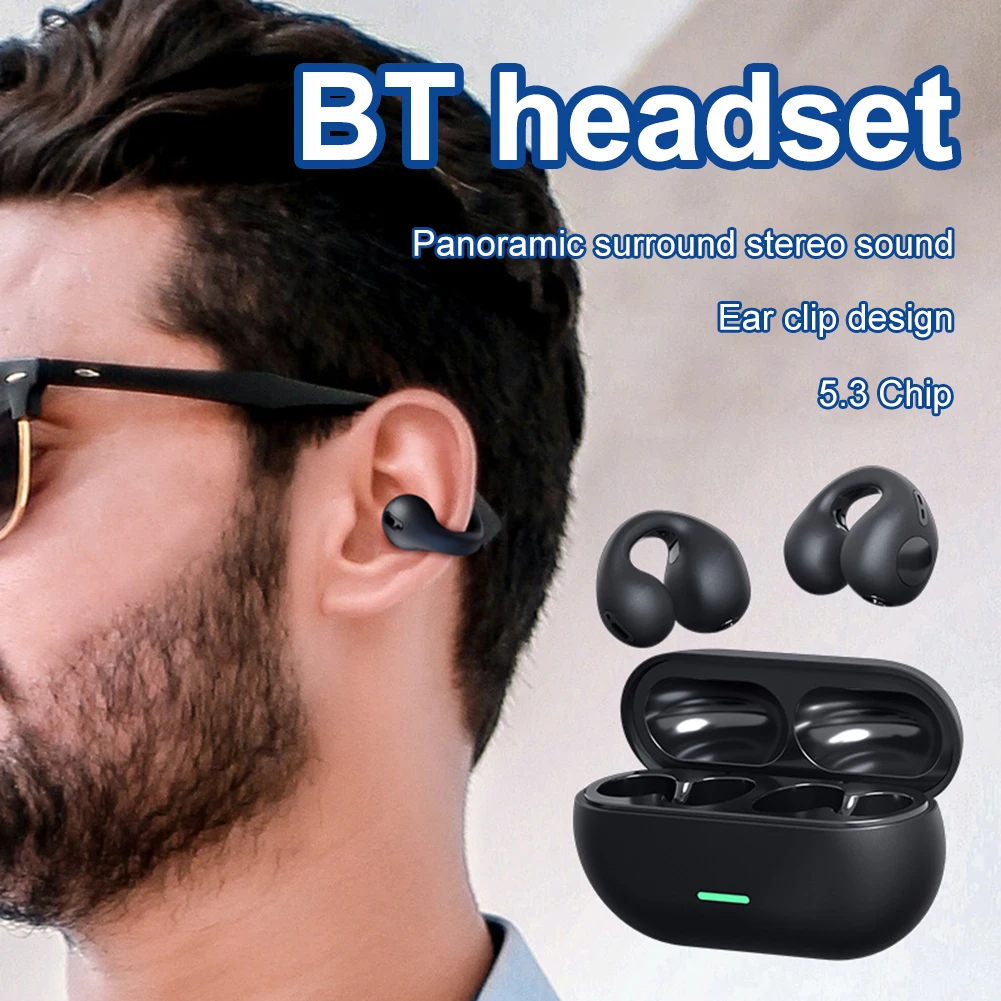 

Наушники с костной проводимостью, Bluetooth-совместимы с 5,3, беспроводная гарнитура, наушники-вкладыши, стерео спортивные наушники для бега и спорта