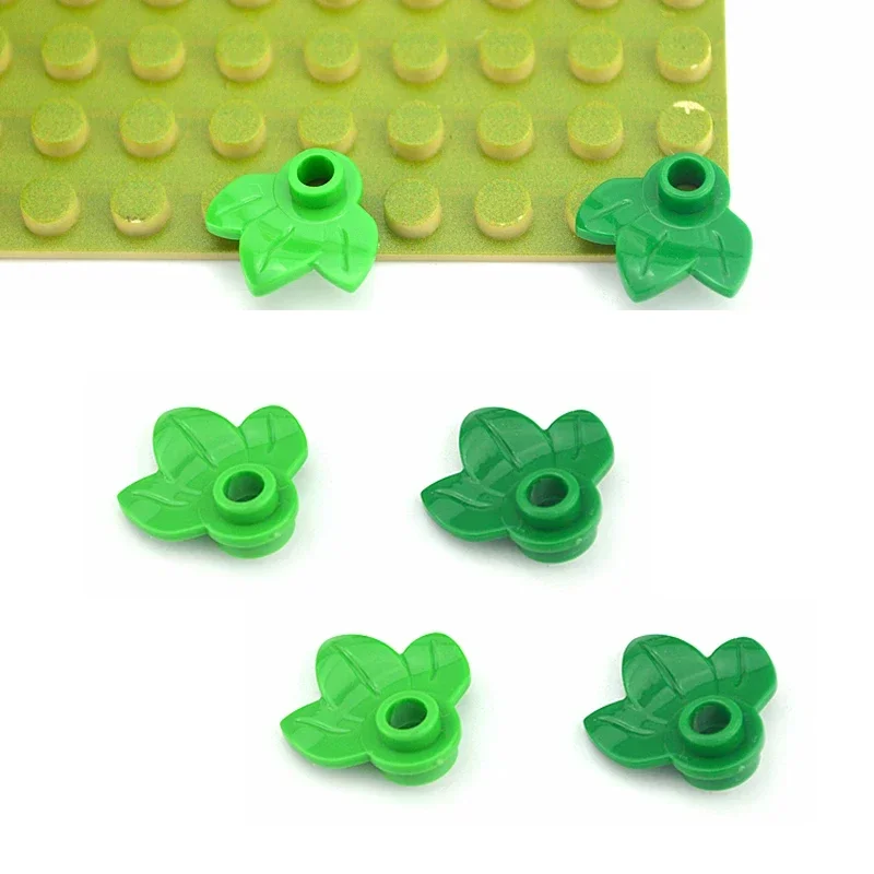 MOC детали сделай сам кирпич 100 шт. сборные 32607 1x1 Круглая Пластина С 3 листьями