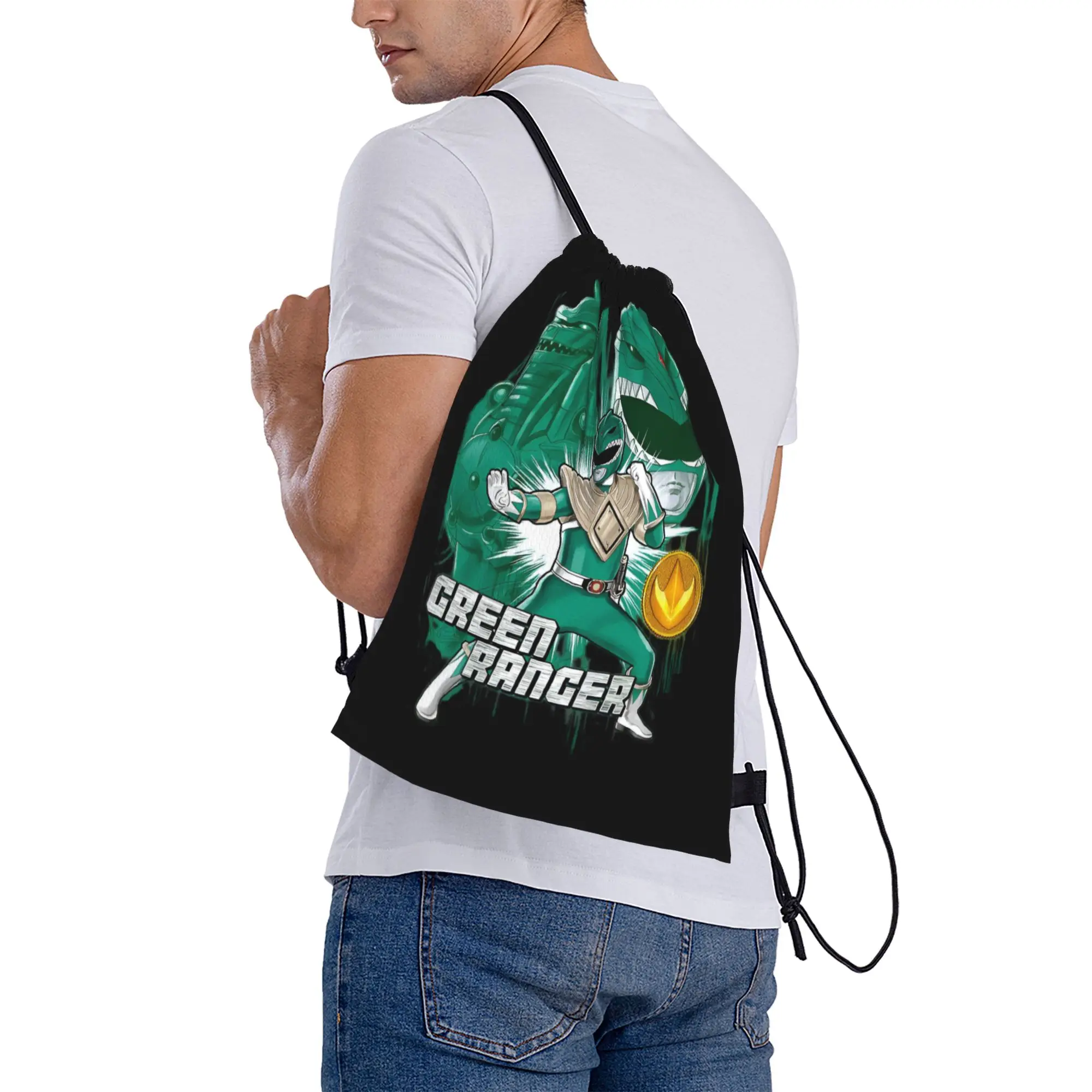 Рюкзаки-мешки Custom Poweres Anime Rangerses на шнурке для мужчин и женщин, легкие, для спортзала, спорта, покупок (art.: 3920dbc3ea46a) - 3920dbc3ea46a