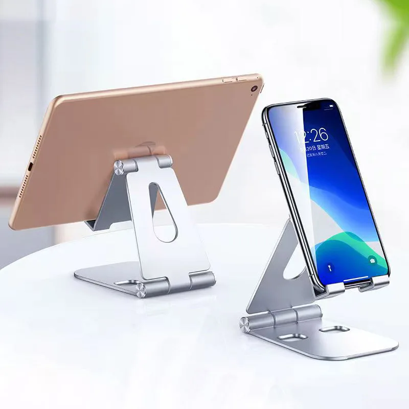 Fold Portable Desktop Phone Holder Support Aluminum Alloy Lazy Live Broadcast Multi-functional Tablet Mobile Phone Bracket Stand
