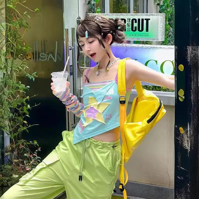 Летняя разноцветная майка для девочек новинка сексуальный женский топ с милыми