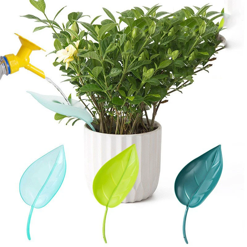 

12Pcs Funnel Watering Device Potted Plants Waterer Spikes Leaf Shape Automatic Irrigation System Flower Pot Watering Drip Device