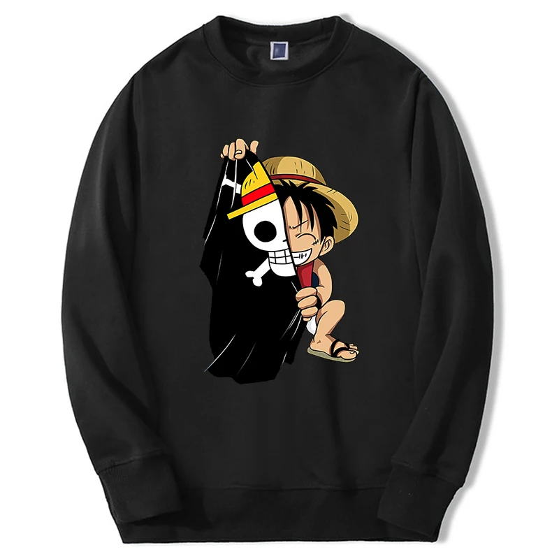 Цельный Свитшот Luffy для мужчин и женщин с аниме графикой Толстовка взрослых