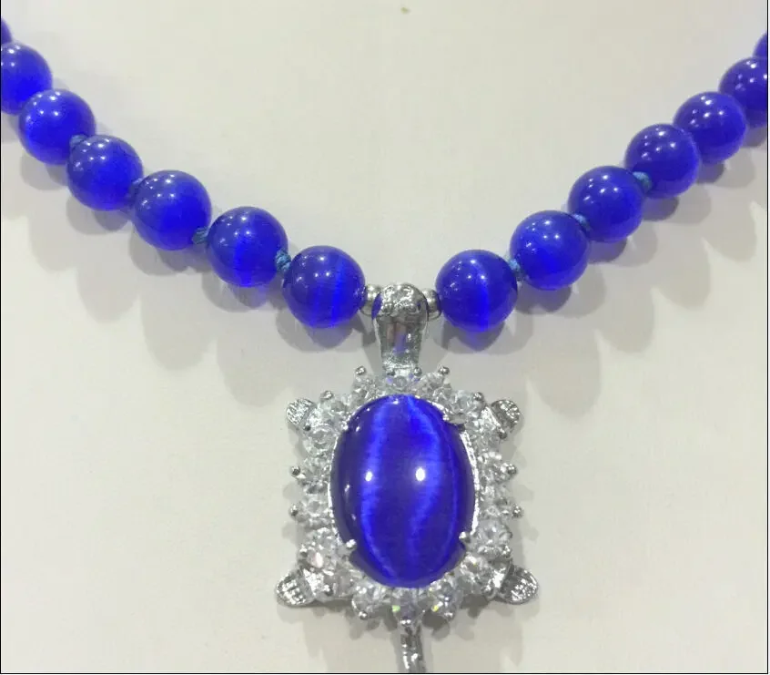 Новое ожерелье с подвеской в виде черепахи синего Шри-Ланки 8 мм 18 дюймов скидка 28%