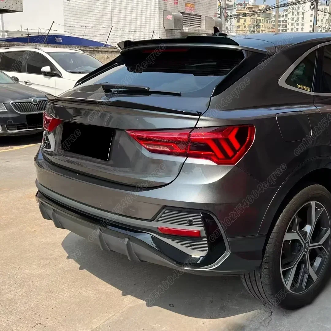 Фото Для Audi Q3 F3 Sportback 2019 2020 2021 2022 2023 2024 задняя крышка багажника, верхний спойлер среднего крыла, тюнинг губ, автоаксессуары, комплект кузова №4