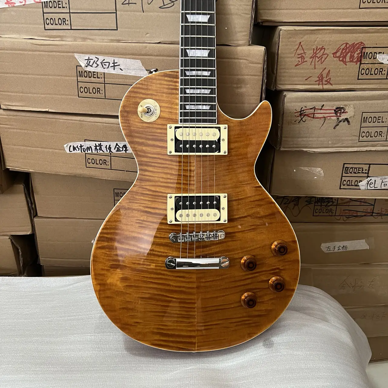 

Стандартная электрическая гитара Slash, тигровая Кленовая верхняя твердая панель из палисандра, Высококачественная гитара, бесплатная доставка