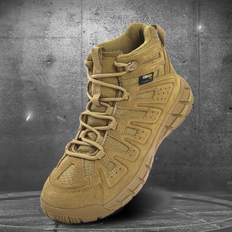 

Combat Hiking Outdoor Desert Low Tactical Boots Cowhide Anti-Slip Shock-Absorbing Climbing Sneakers Training Footwear