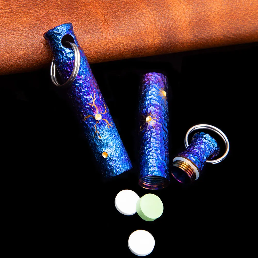 Ручная резьба титановая Герметичная Бутылка мини-бутылка для лекарств