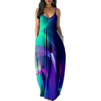 dresses spring summer women strap printed sexy beach long maxi sleeveless vintage clothing holiday