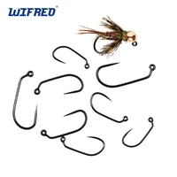 wifreo 500pcs fly fishing wet fly hook barbless fly tying jig hook black nickle fly tying material 5sizes 10 12 14 16 18