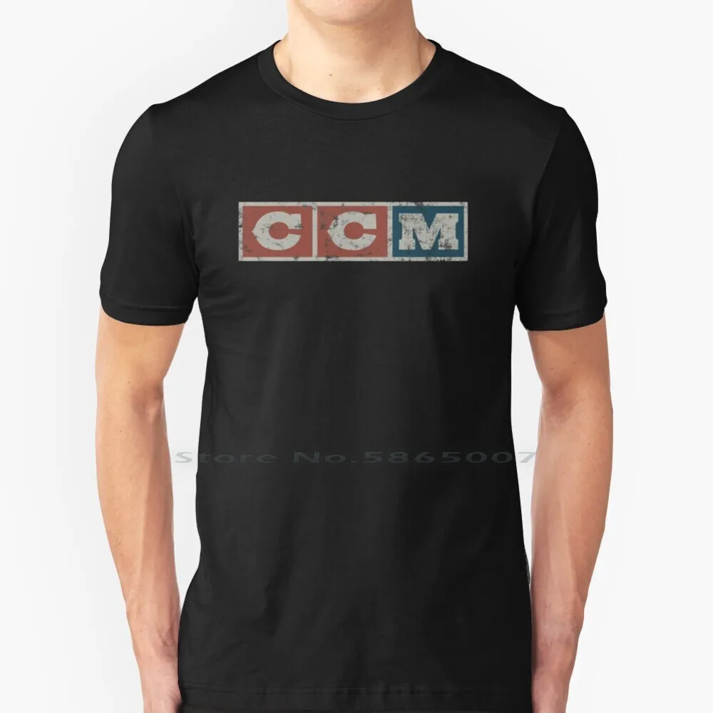 

Ccm Logo Vintage Distressed T Shirt 100% Cotton Ccm Logo Equipment Hockey Ice Sports Cooper Jofa Koho Logos Ccm Wallet Ccm Long