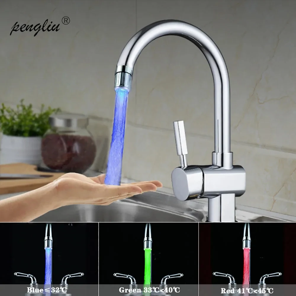 

1PC Faucet LED Light Tap Nozzle RGB Colors Change Blinking Temperature Faucet Aerator Water Saving Kitchen Bathroom Accessories