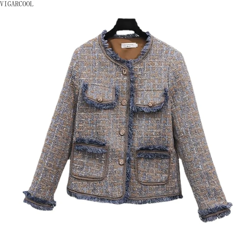 

Высококачественная Дизайнерская верхняя одежда с бахромой для женщин на уменьшенный возраст весна-осень 2023 Ранняя весна новый темпераментный женский топ