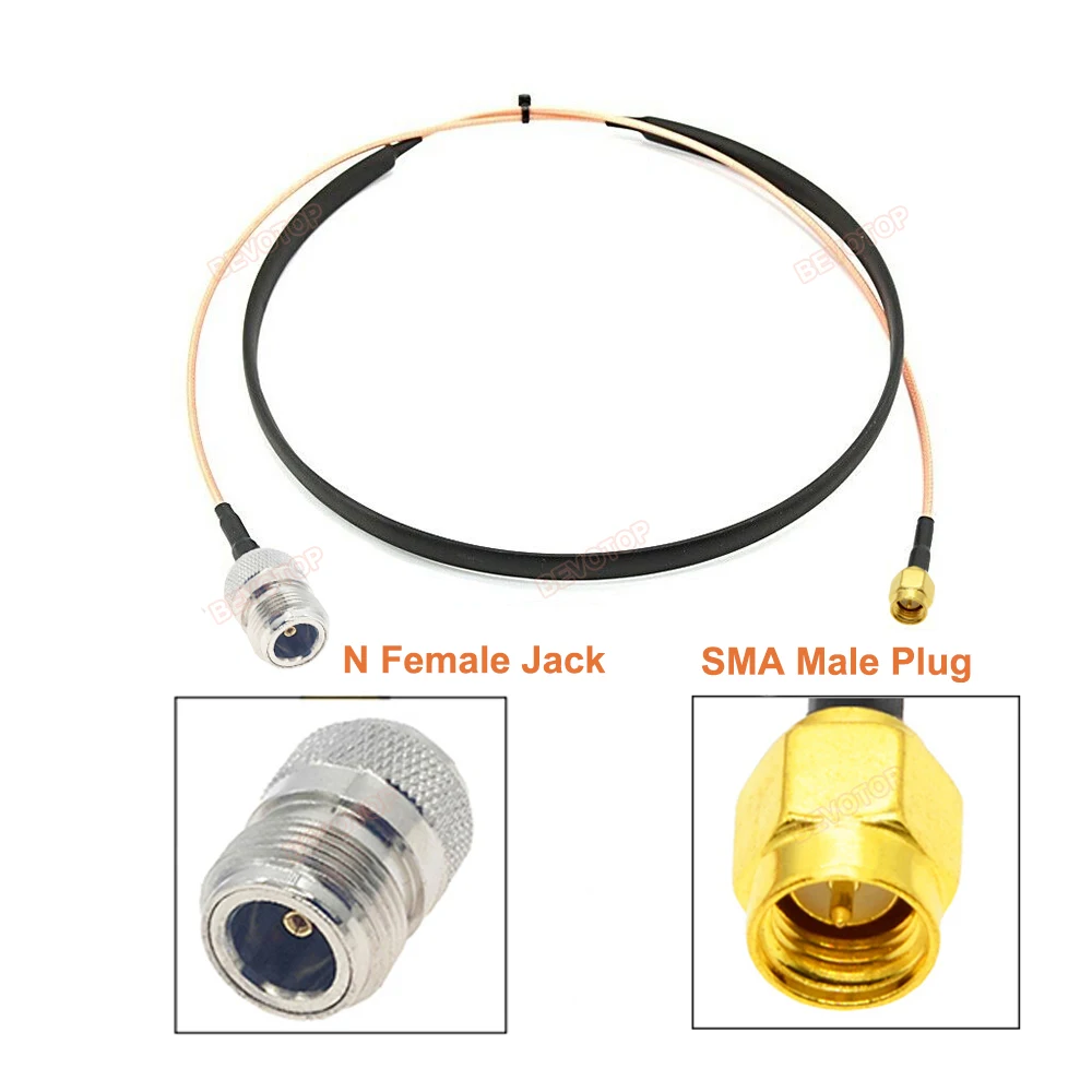 BEVOTOP Плоский RF-кабель N-мама на RP-SMA-папа RG316 50 Ом