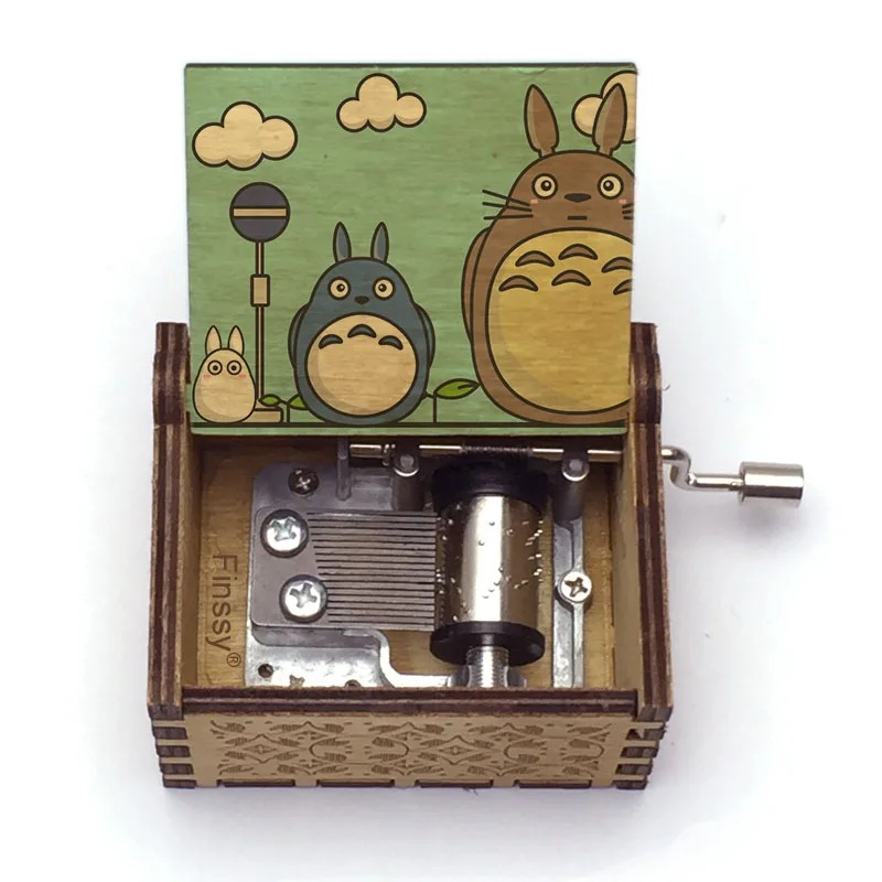 Музыкальная шкатулка Tonari no Totoro деревянная с принтом ручной работы для девочек