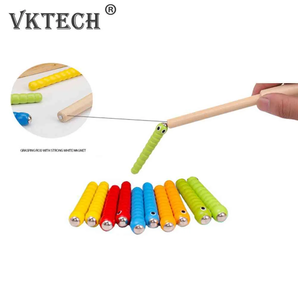 Деревянная игрушка клубника 5 червей аксессуары для обучения