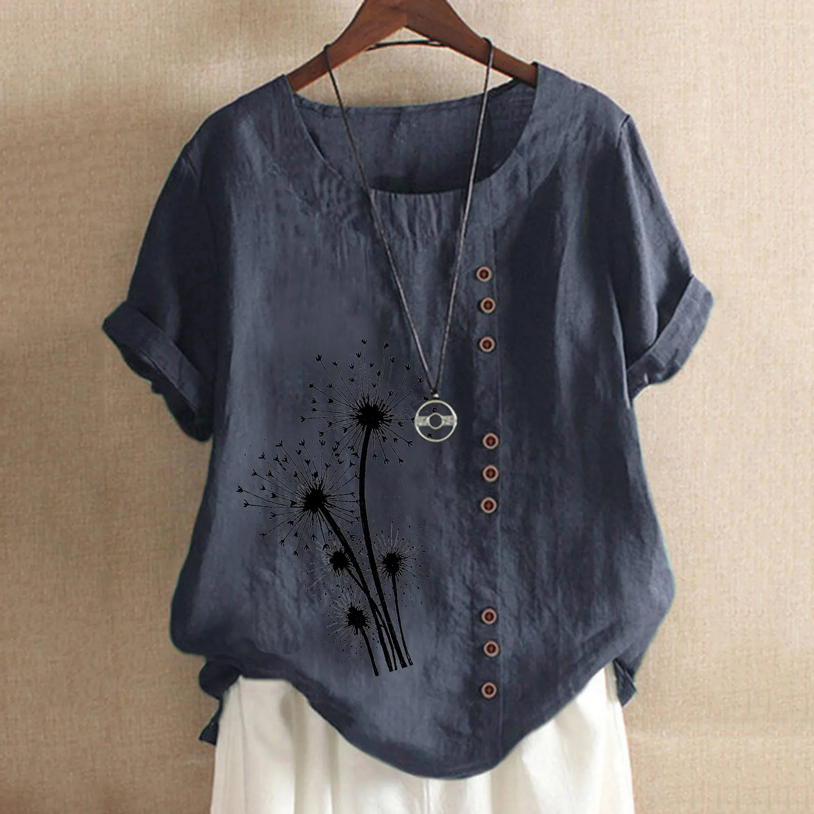 

Женские рубашки из хлопка и льна, женские свободные и удобные хлопковые рубашки на пуговицах с коротким рукавом