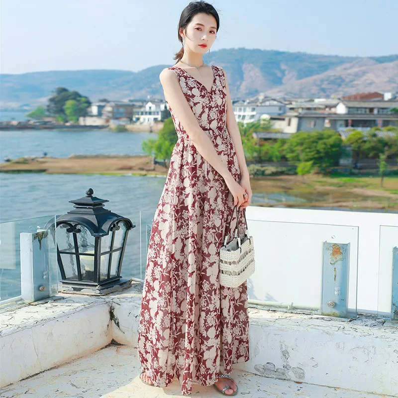 Женское платье волшебника в летнем стиле очаровательное из ледяного шелка