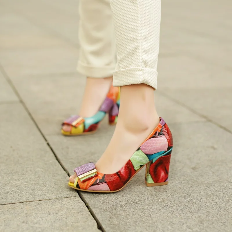 ZVQ Office Women Pumps Genuine Leather 2022 Autumn New Fashion Round Toe High Heels Slip-on Shoes Drop Shipping Size 33-40