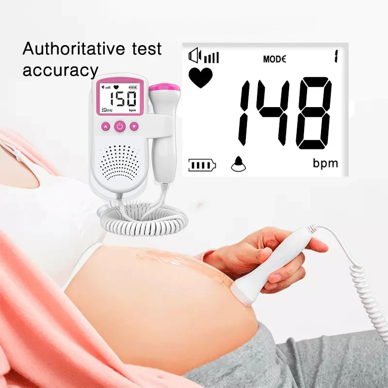 9 Weeks Testable Fetal Doppler hand-hold Pocket portable Baby heart pregnancy Ultrasound fetus doppler Detector machine monitor |