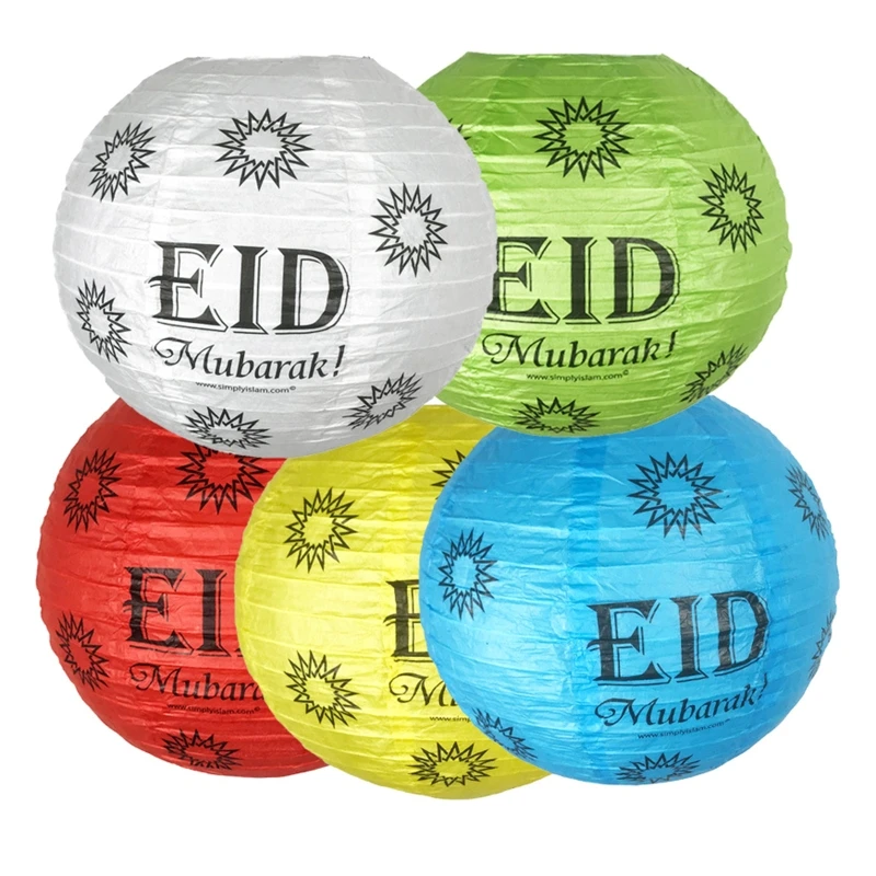 Eid Mubarak Круглый бумажный шар фонарь Рамадан подвесная Складная Лампа Тень Люстра